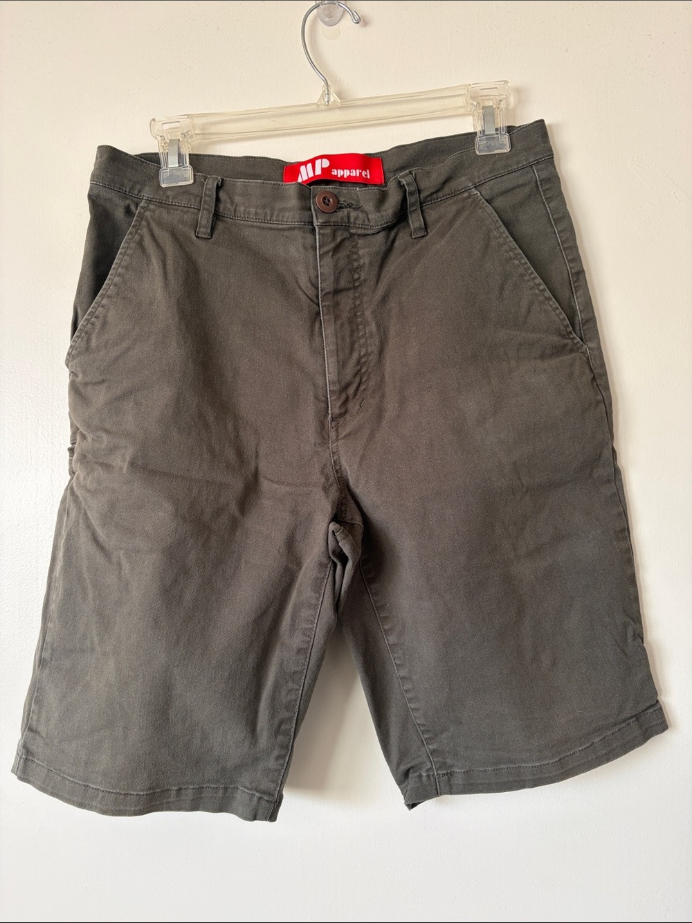 MP Apparel Men's Olive-Grey Flat Front Shorts